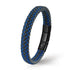 Uniqal WATER Herrenarmband – blau-schwarzes Echtleder, handgeflochten, inspiriert vom Ozean. Symbol für Energie, Ruhe und Stärke im modernen Stil.
